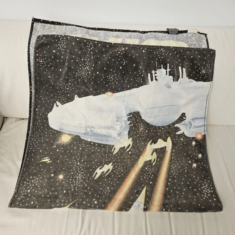 Vintage Star Wars Naboo StarFighter Beach Towel Anakin Phantom Menace 54”x27”